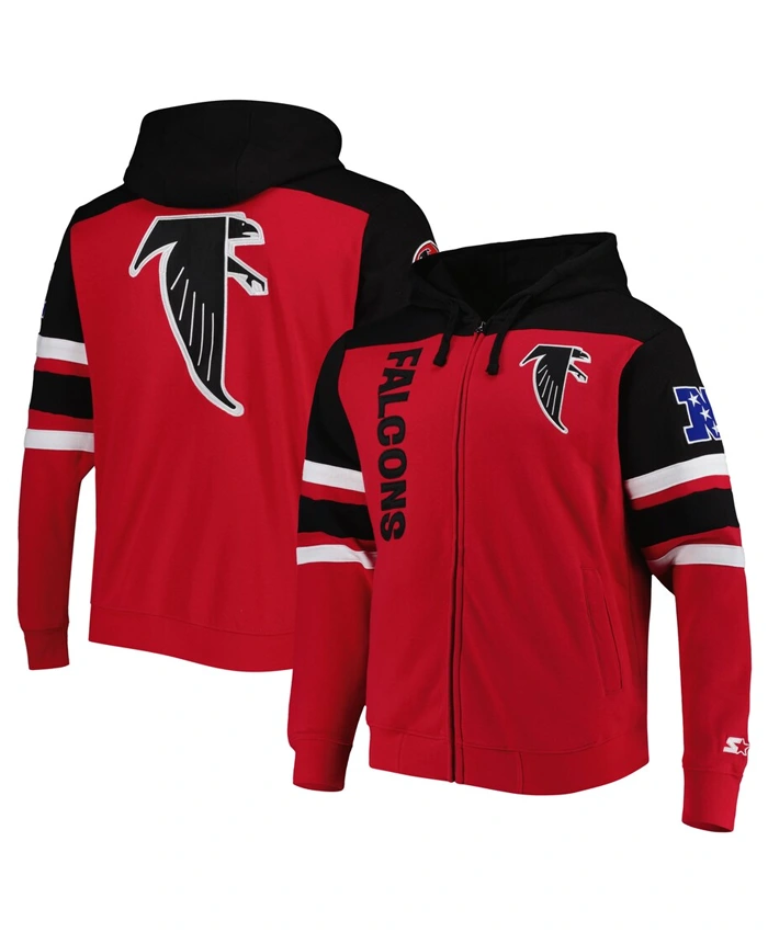 NFL Atlanta Falcons Red and Black Hooded Jacket