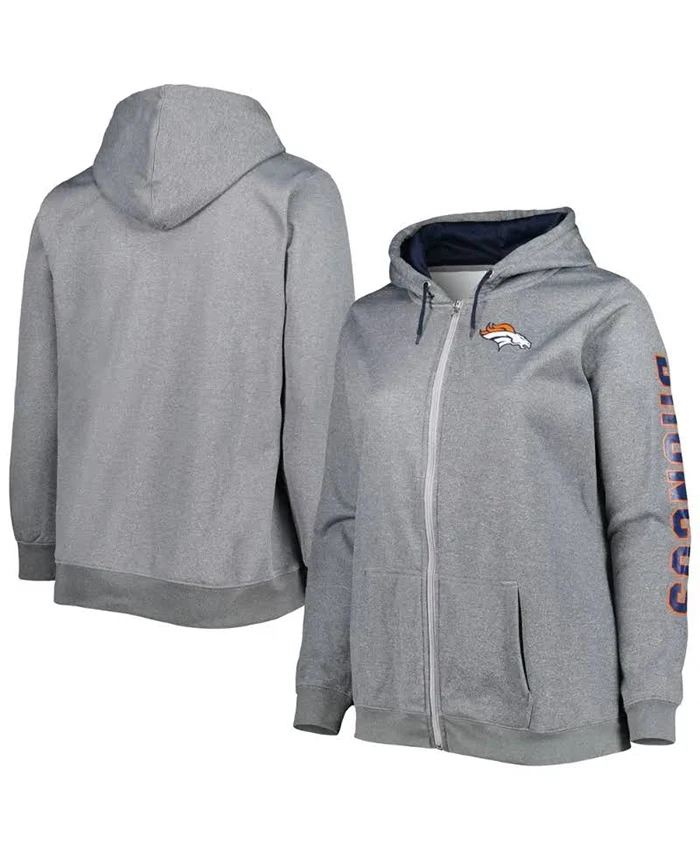 NFL Benn Denver Broncos Grey Hooded Jacket