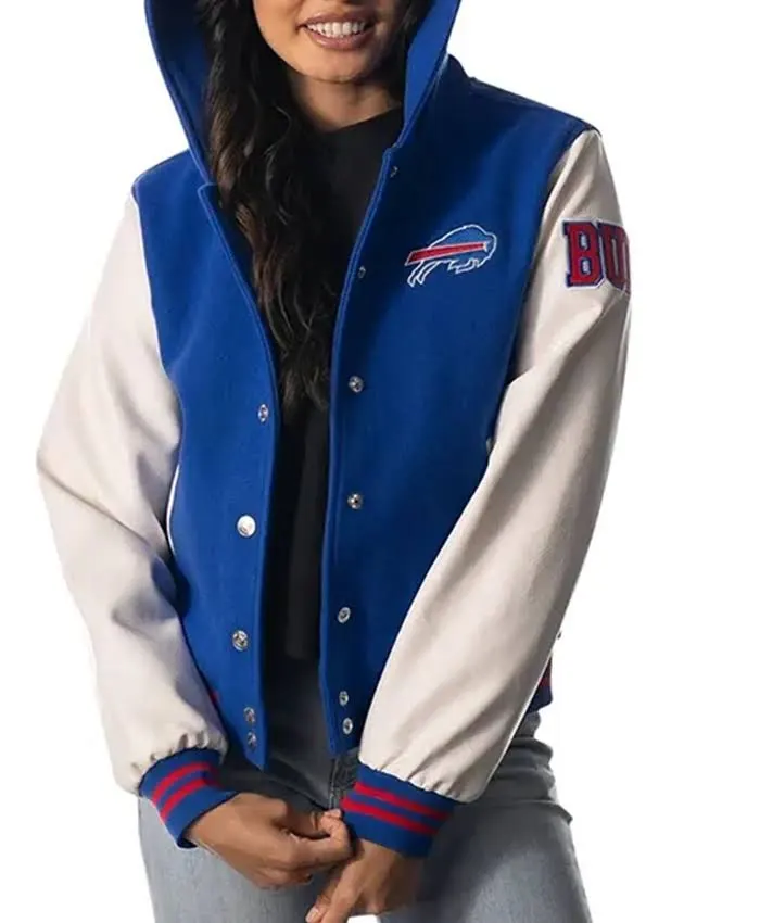 NFL Buffalo Bills Blue Hooded Varsity Jacket