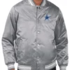 Dallas Cowboys Starter Team Logo Grey Satin Jacket