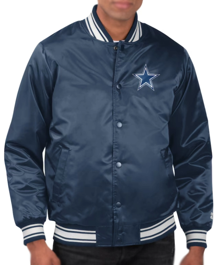 Dallas Cowboys Starter Team Logo Navy Satin Jacket