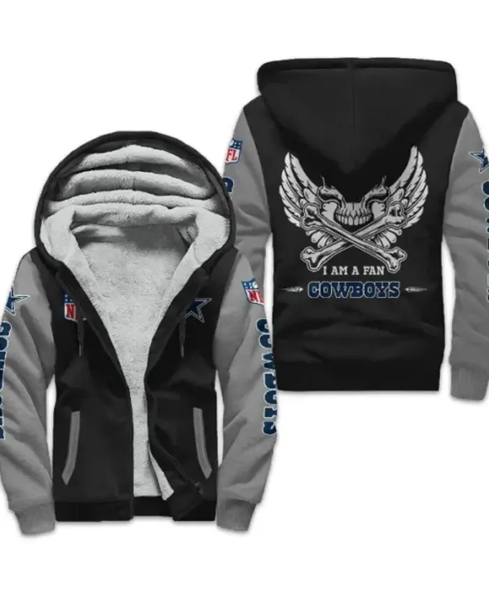 NFL Dallas Cowboys Thick Fleece Jacket Grey