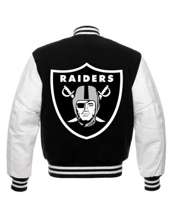 Las Vegas Raiders Leather Letterman Varsity Jacket - Image 2