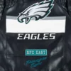 NFL Philadelphia Eagles Zip Up Black Moto Leather Jacket