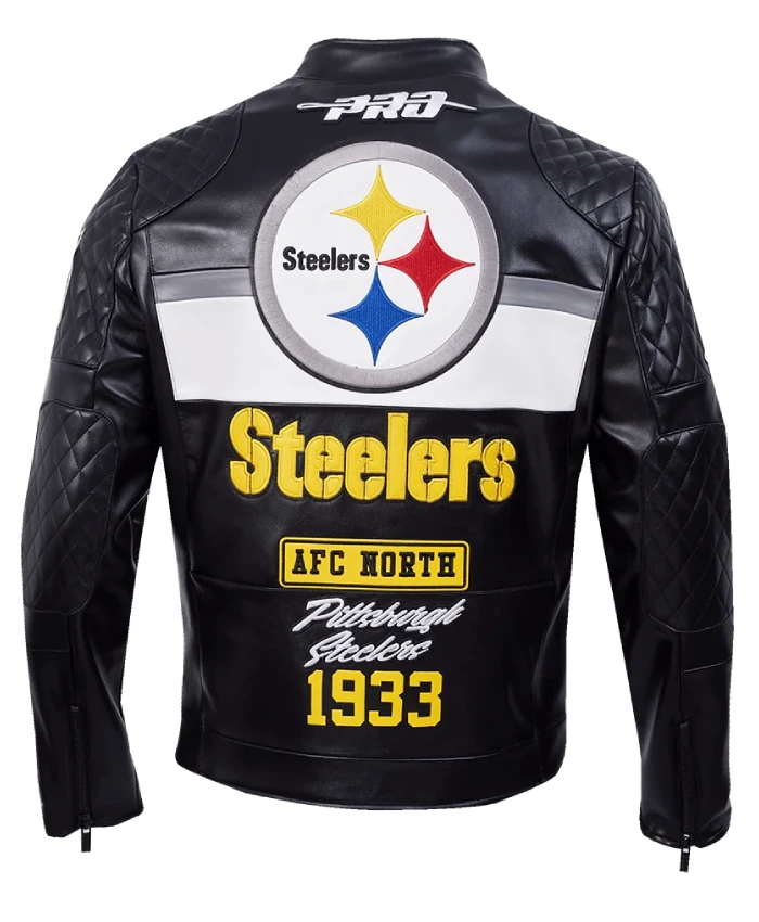 NFL Pittsburgh Steelers Black Leather Jacket
