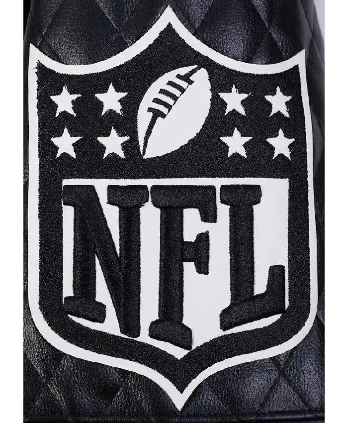 NFL Pittsburgh Steelers Black Leather Moto Jacket