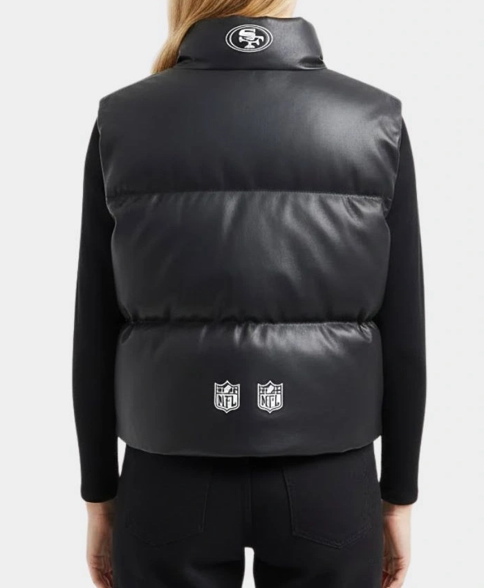 NFL San Francisco 49ers Womens Black Puffer Vest