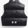 NFL San Francisco 49ers Womens Cropped Leather Puffer Vest