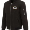 Green Bay Packers NFL Pro Line Black Full-Zip Bomber Jacket