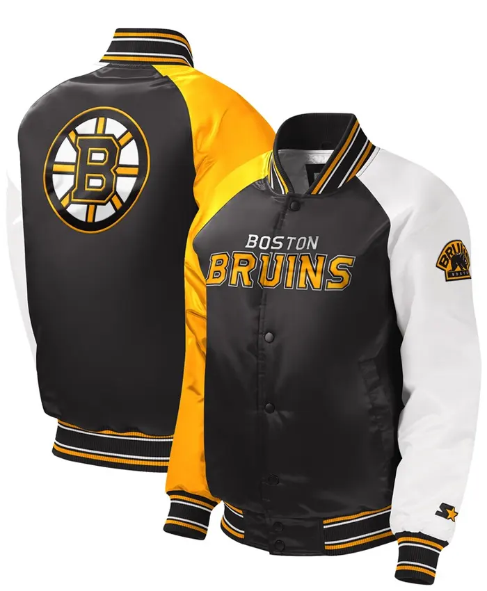 NHL Boston Bruins Black And Yellow Starter Varsity Jacket