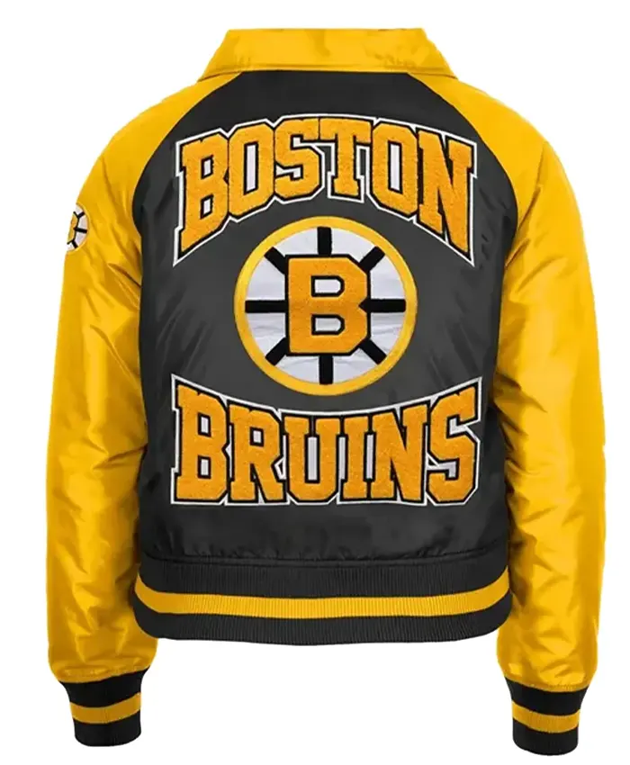 NHL Boston Bruins Classic Collar Crop Varsity Jacket