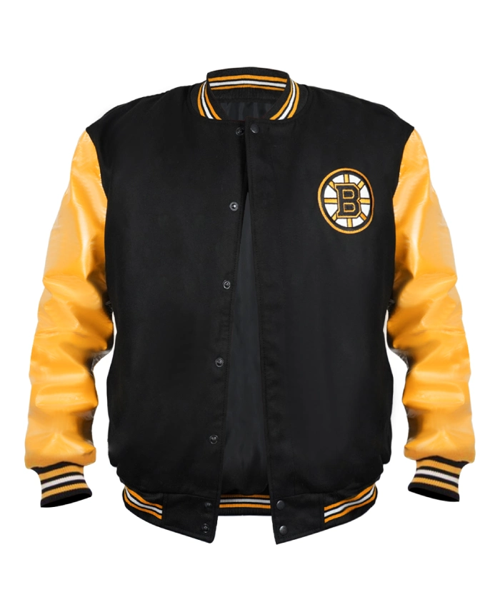 NHL Boston Bruins Leather Bomber Jacket