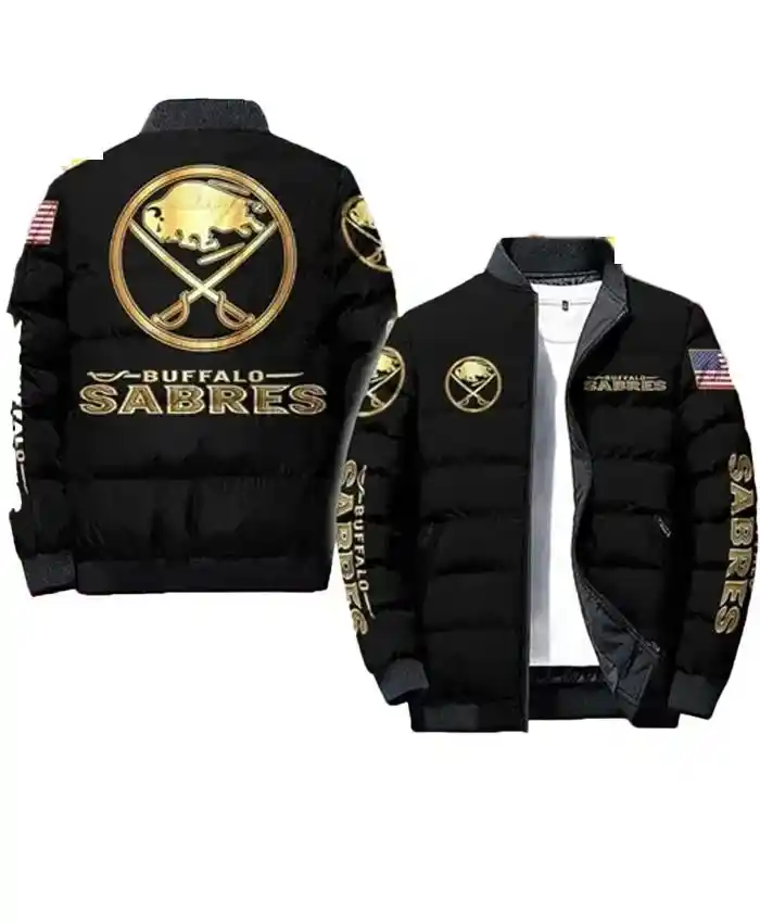 NHL Buffalo Sabres Black Puffer Bomber Jacket