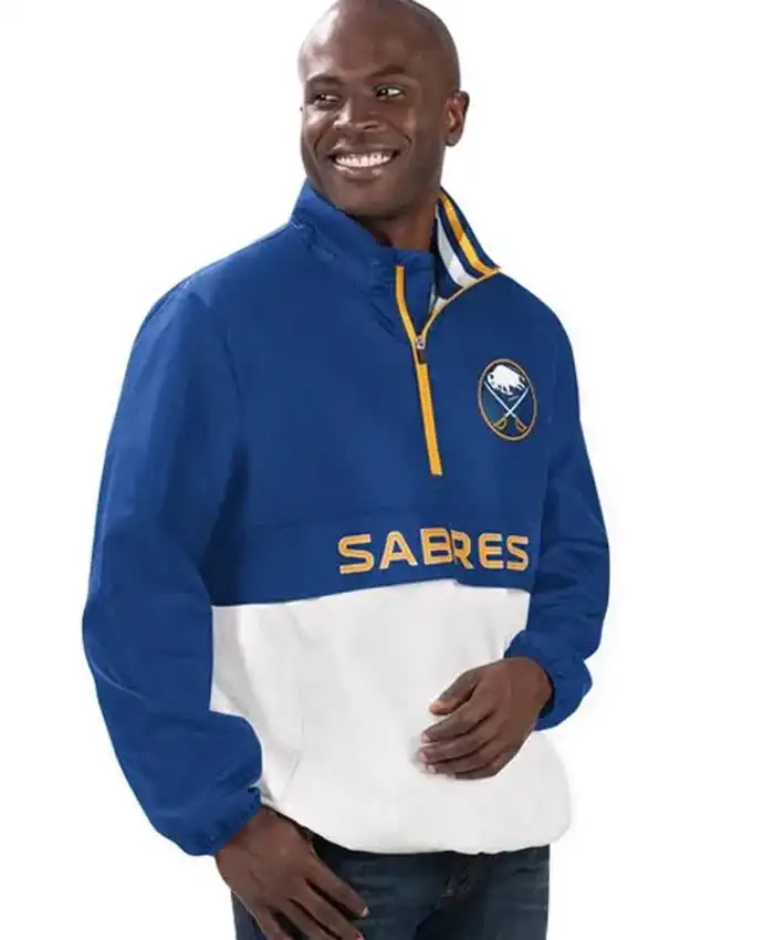 NHL Buffalo Sabres Blue And White Pullover Jacket