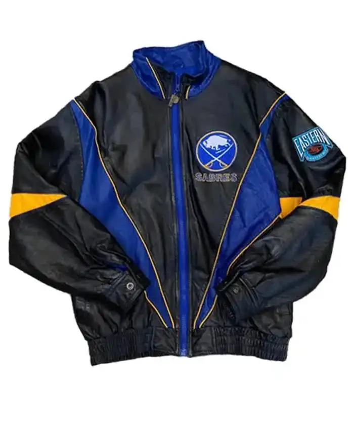 NHL Johnson Buffalo Sabres Black Leather Jacket