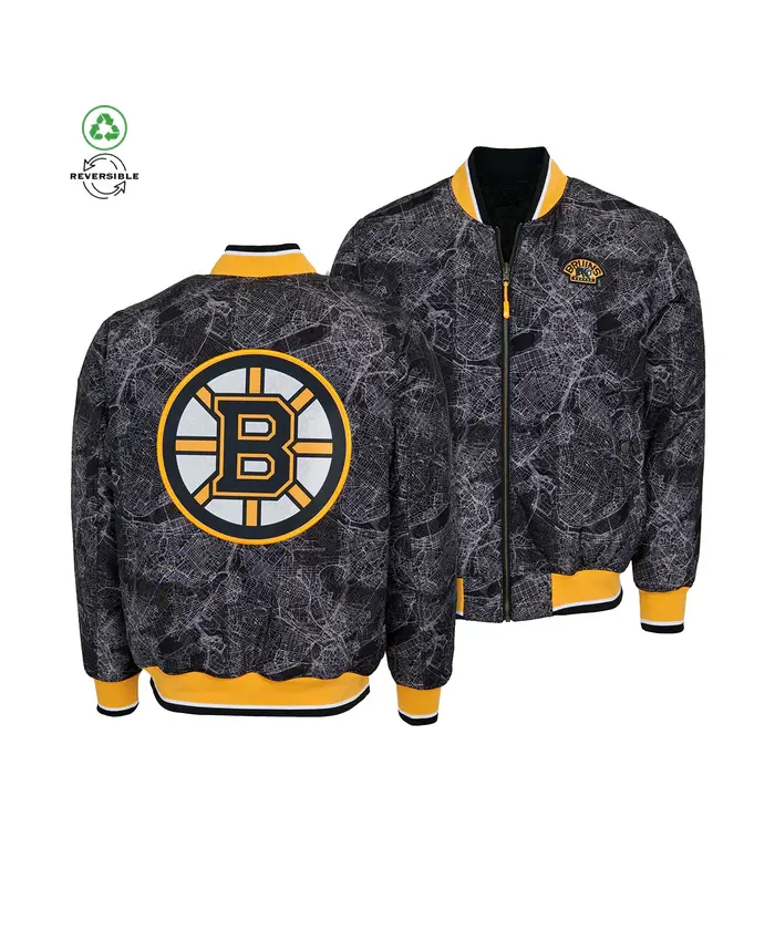 NHL Team Boston Bruins I Love Hockey Bomber Jacket