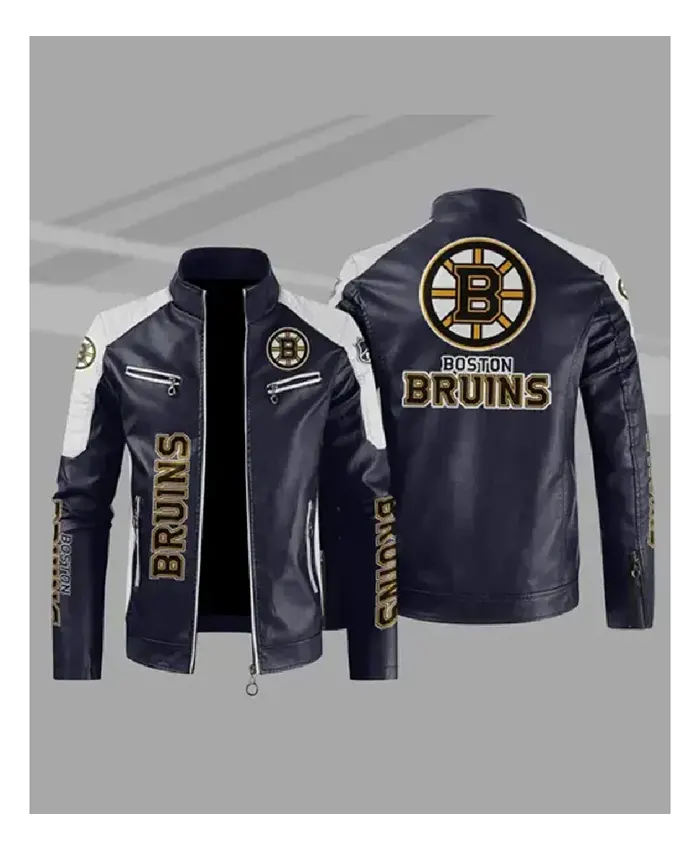 NHL Team Boston Bruins Motorcycle Leather Jacket