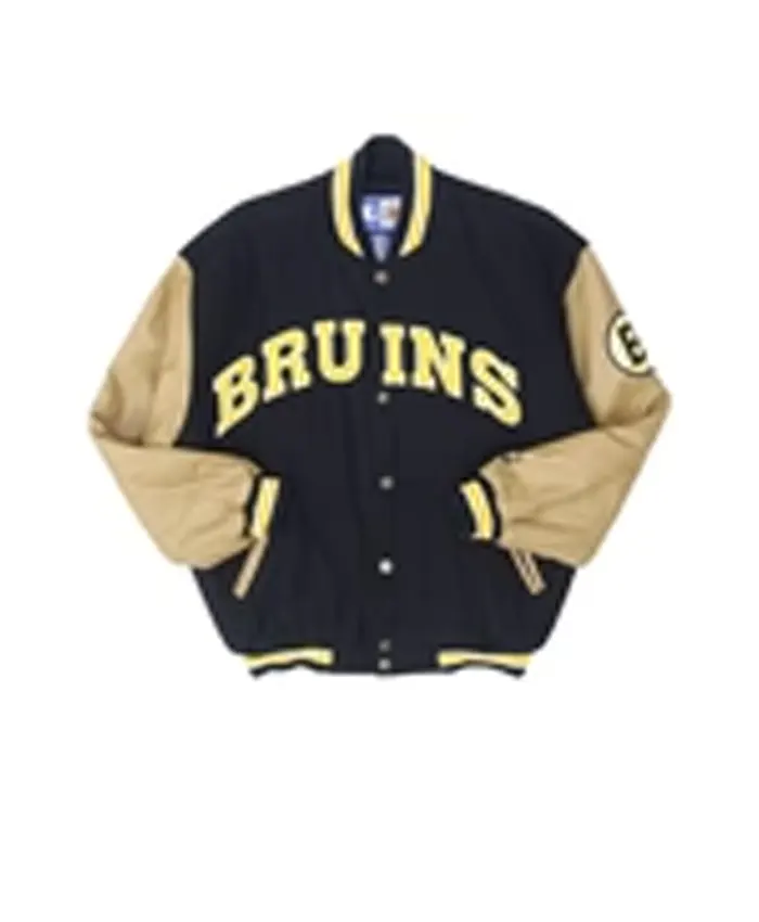 NHL Team Boston Bruins Plaid Letterman Varsity Jacket