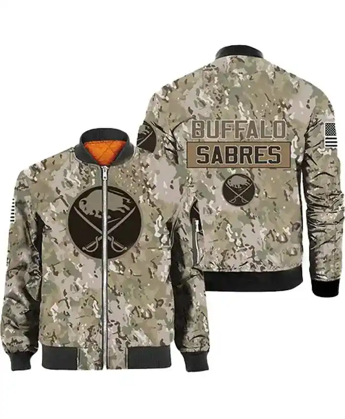 NHL Buffalo Sabres Camo Bomber Jacket - Image 2