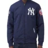 NY Yankees Living Large Navy Full Zip Twill Cotton Jacket