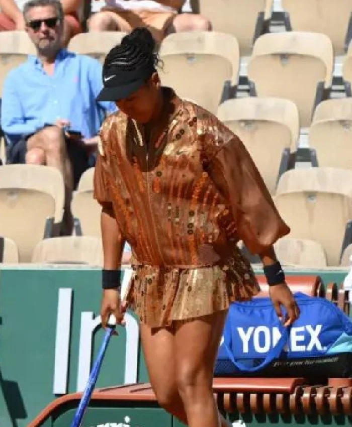 Naomi Osaka French Open 2026 Bomber Jacket Gold Sequin (1)