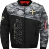 New Orleans Saints Bomber Jacket Black