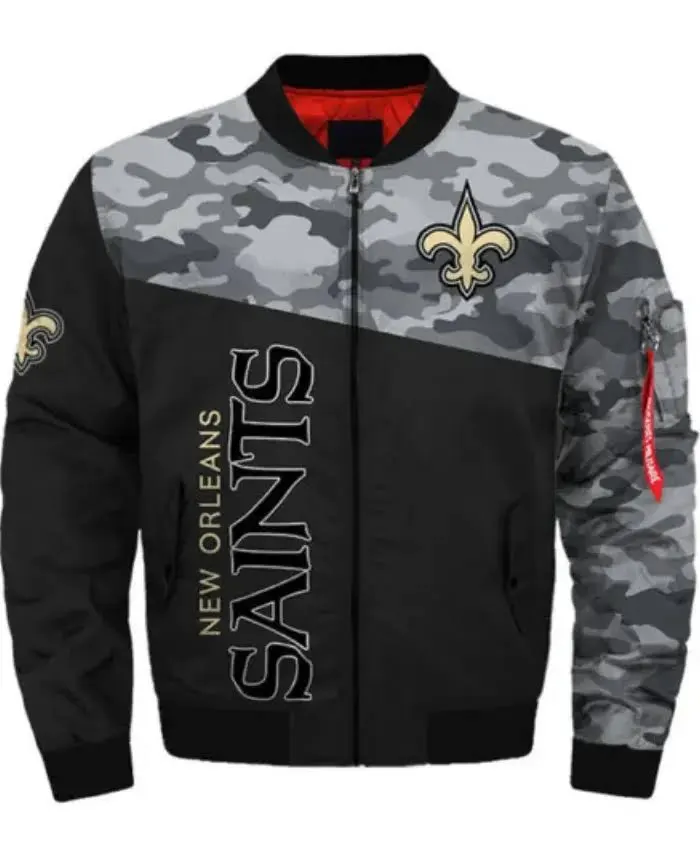 New Orleans Saints Bomber Jacket Black