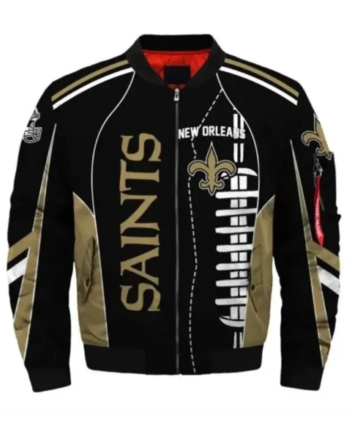 New Orleans Saints Bomber Jacket For Sale Black