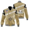 New Orleans Saints Varsity Jacket Camel