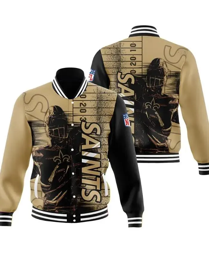 New Orleans Saints Varsity Jacket Full