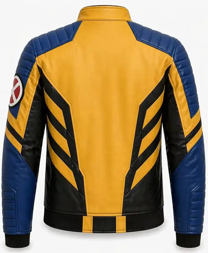 Wolverine Logan Yellow and Blue Biker Moto Jacket