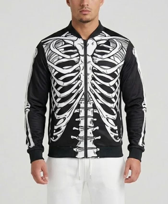 Halloween Ribcage Bomber Jacket