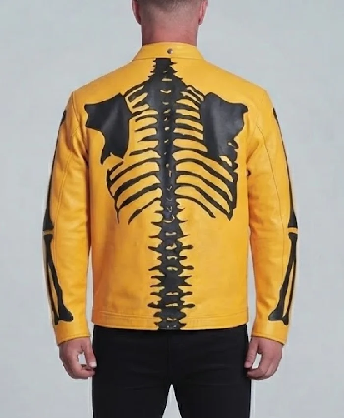 Yellow Skeleton Leather Jacket