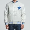 90’s Dallas Cowboys Silver Satin Jacket