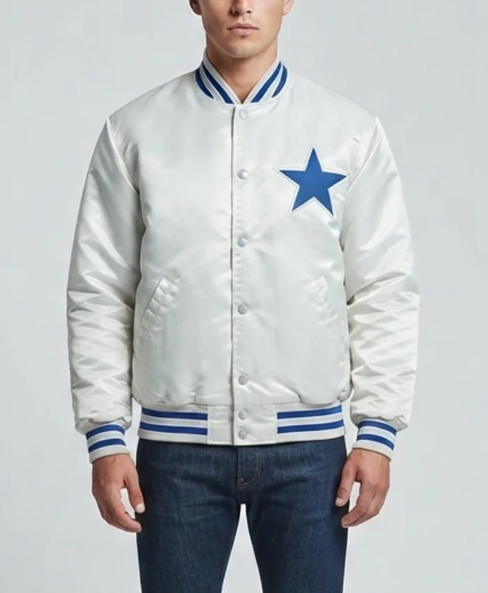 90’s Dallas Cowboys Silver Satin Jacket