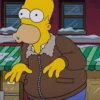 The Simpsons Homer Simpson Brown Leather Jacket