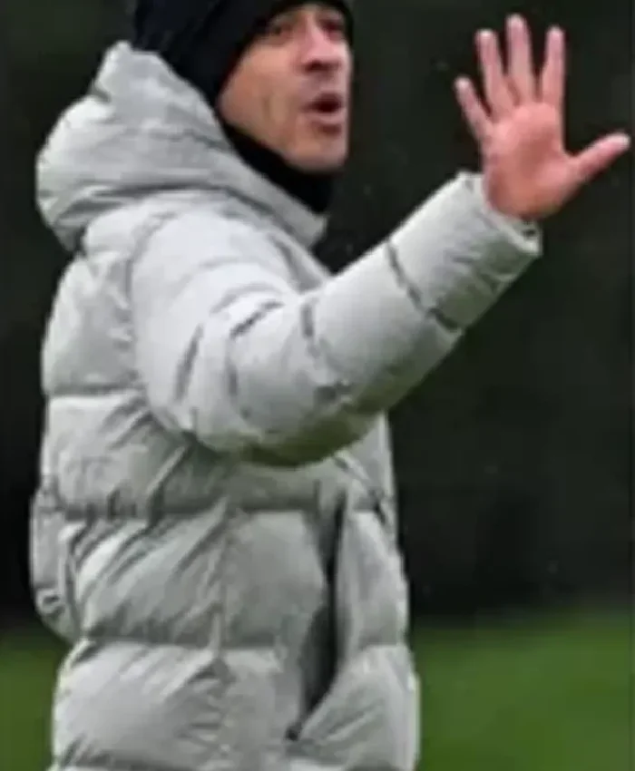 Liam Rosenior Chelsea Grey Puffer Hooded Jacket
