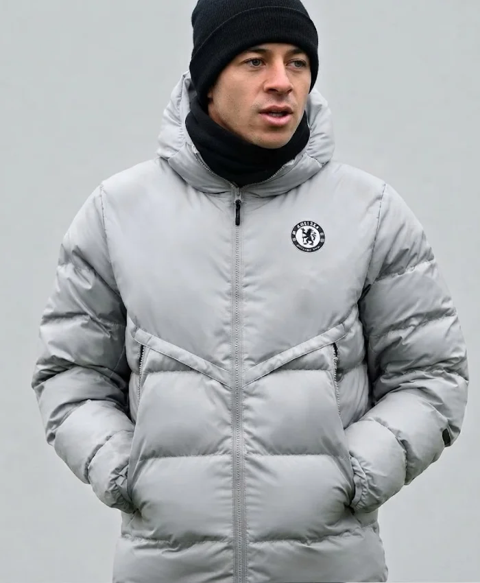 Liam Rosenior Chelsea Grey Puffer Hooded Jacket