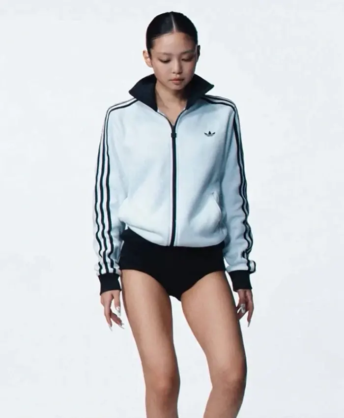 Blackpink Jennie Adidas SS26 White Track Jacket