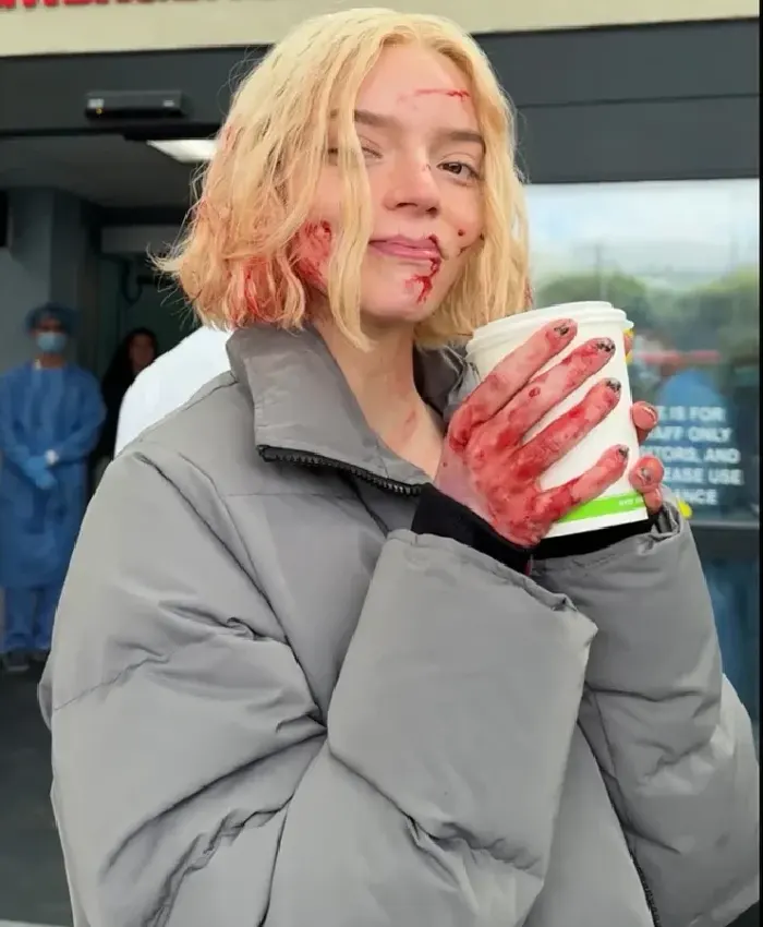 Lucky S01 BTS Anya Taylor Joy Grey Puffer Jacket