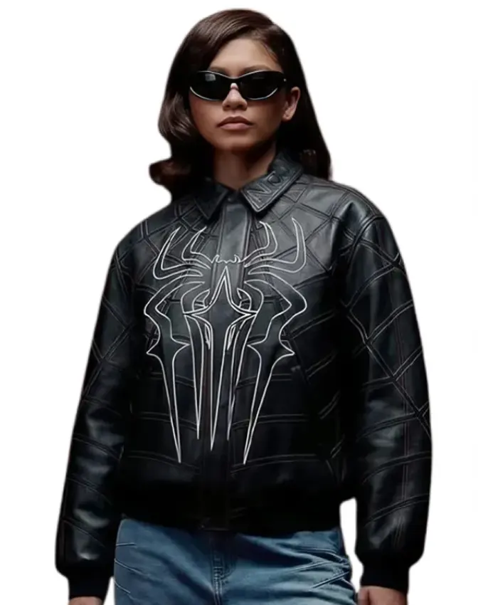 Spider-Man Zendaya Black Leather Jacket