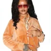 Rihanna Peach Velour Tracksuit