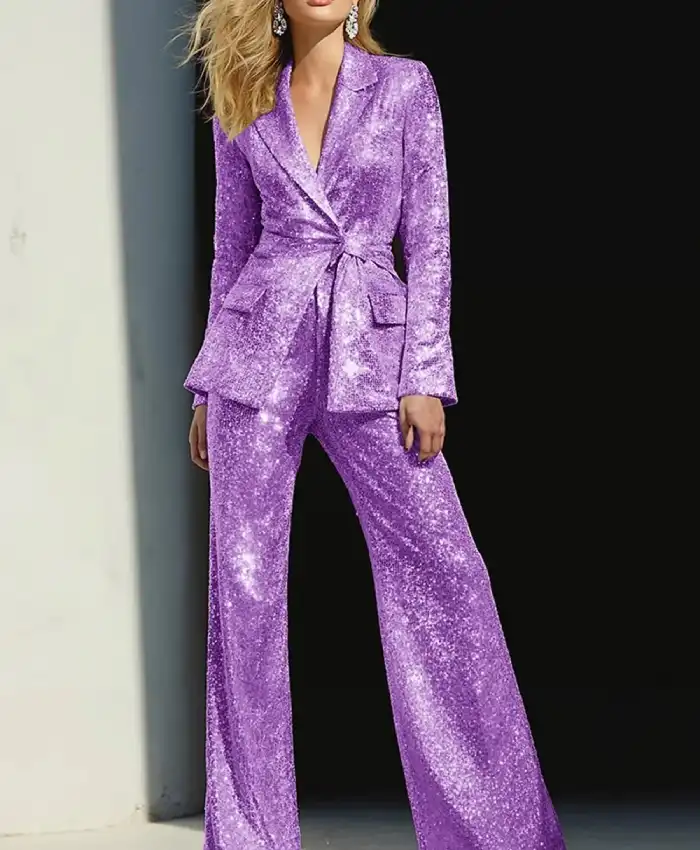 Women's Sparkly 2 Pieces Sequins Suit