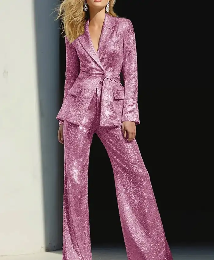 Women's Sparkly 2 Pieces Sequins Suit