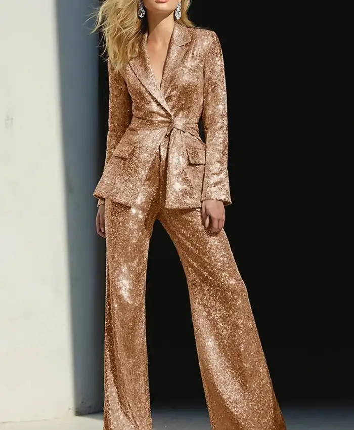 Women's Sparkly 2 Pieces Sequins Suit