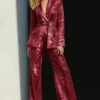 Women's Sparkly 2 Pieces Sequins Suit