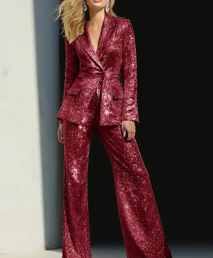 Women's Sparkly 2 Pieces Sequins Suit