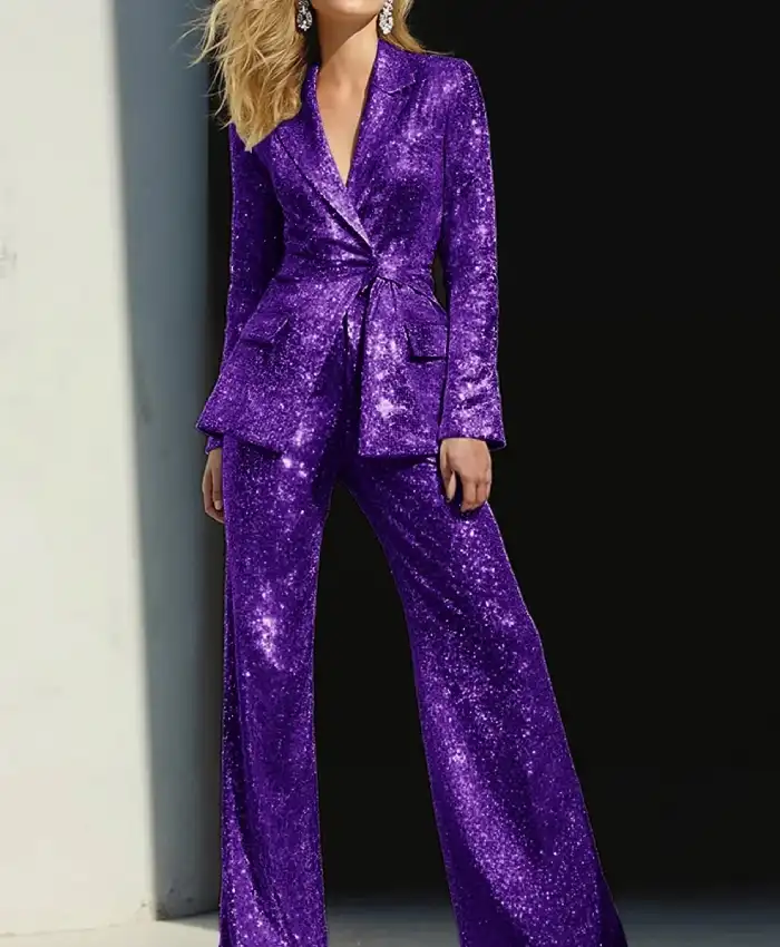 Women's Sparkly 2 Pieces Sequins Suit