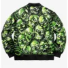 Halloween Skull Pile Leather Bomber Jacket