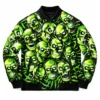 Halloween Skull Pile Leather Bomber Jacket